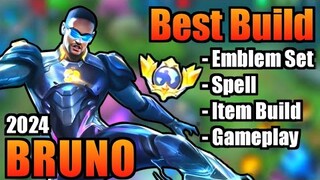 BRUNO BEST BUILD 2024 | TOP 1 GLOBAL BRUNO BUILD | BRUNO - MOBILE LEGENDS | MLBB