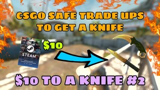 CSGO SAFE TRADE UPS TO GET A KNIFE | $10 TO A KNIFE #2 | elsu