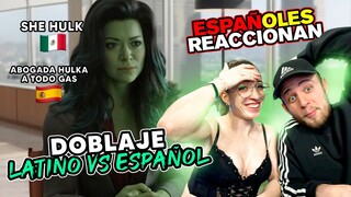 ESPAÑOLES REACCIONAN al DOBLAJE LATINO de SHE HULK! *ABOGADA HULKA*😂🇲🇽