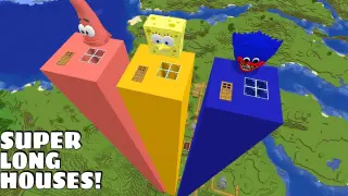 I found SUPER LONG HOUSE OF SPONGEBOB PATRICK AND HUGGY in Minecraft - Gameplay - Coffin Meme