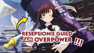 Mbak resepsionis dengan palu jumbo overpower-nya