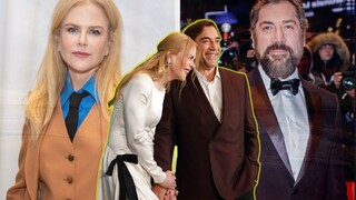 ¡FELIZ! Javier Bardem y Nicole Kidman SE UNEN DE LA MANO EN LA PREFERENCIA DE CINE DE NUEVA YORK.