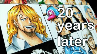 Drawing 40 Year old One Piece Characters | Episode 1000th Specials