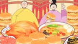 - Truyền thuyết về phim hoạt hình Zhen Huân mukbang｜Quả cam to béo và món mì ốc và gà nướng lớn của 