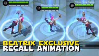 BEATRIX EXCLUSIVE RECALL ANIMATION | SHE PLAYS WITH HER TEDDY BEAR! | MOBILE LEGENDS NEW UPDATE!