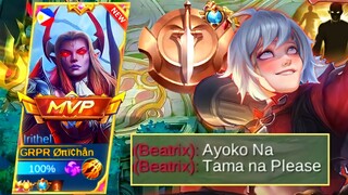 BEATRIX GOT TRAUMATIZED BY THIS TOP GLOBAL IRITHEL🔥HE WILL STOP PLAYING MOBILE LEGENDS AFTER THIS😂