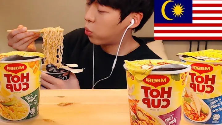 ASMR Malaysia cup noodles eating show