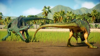 HERRERASAURUS PACK vs DILOPHOSAURUS PACK vs CARNOTAURUS - Jurassic World Evolution 2