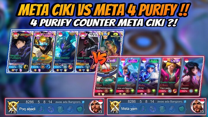 Musuh Ini Kesal Sampe Ngatain " Meta 4yam " !! Meta Ciki Vs Meta 4 Purify🔥