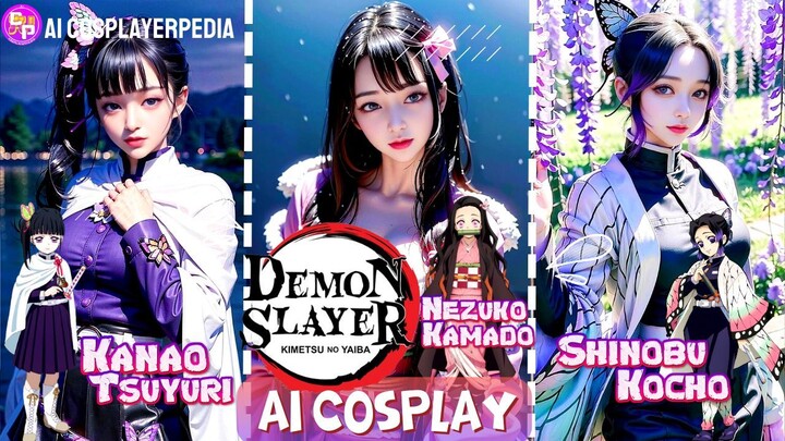 AI Cosplay Anime DEMON SLAYER 🔥 Kanao, Nezuko & Shinobu Cosplay, Waifu Kalian?