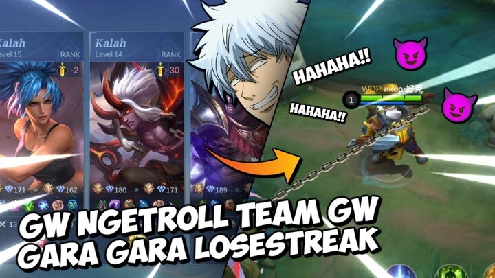 GARA GARA LOSESTREAK MENJADI VILLAIN!!😈😈😈 - MOBILE LEGENDS INDONESIA