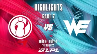 IG vs WE | Highlights - Game 2 | Tuần 8 Ngày 4 | LPL Mùa Xuân 2022