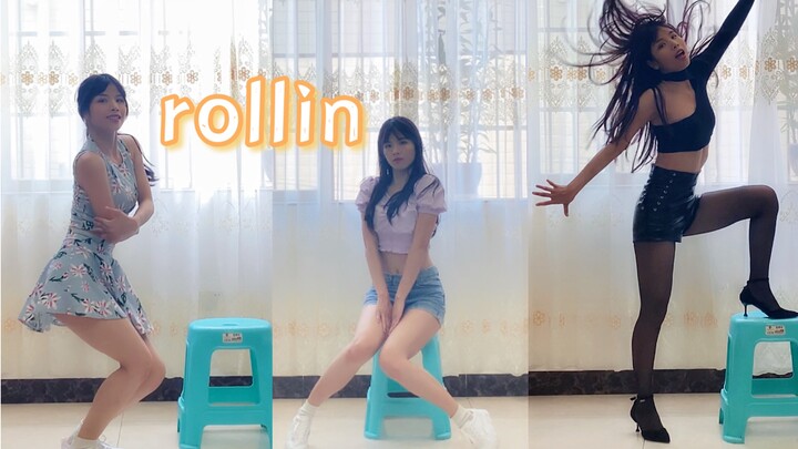 肉0啦“brave girls-rollin cover三套换装翻跳。