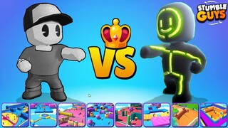 STUMBLE GUYS | RETRO GUY vs GLOWMAN | SKIN 0.44.2