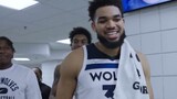 Anthony Edwards hyping up KAT in the tunnel after the game