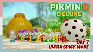 Exploring Tropical Wilds For Fruits 🍊 - Day 7 (Ultra Spicy Mode, No Commentary) Pikmin 3 Deluxe