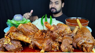 2KG SPICY MUTTON CURRY, MUTTON LEG PIECE, GRAVY, RICE, CHILI, ONION, SALAD MUKBANG ASMR EATING SHOW|