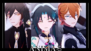 【原神MMD】原神联动cafe特殊服务(?)-ANIMAる-【钟/魈/达】