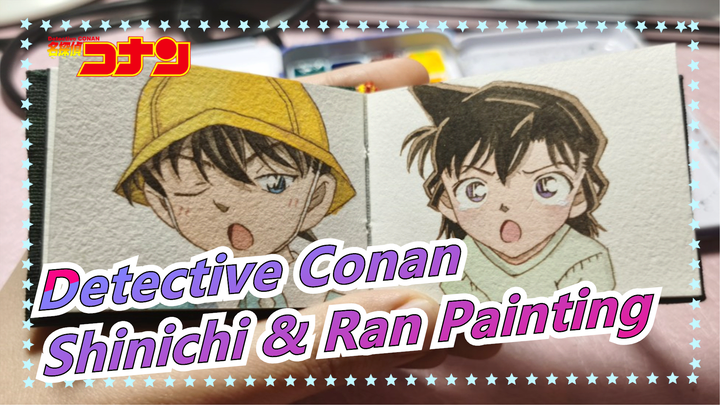 [Detective Conan / Copy Painting / Watercolor] Shinichi & Ran at Kindergarten / Process of Coloring