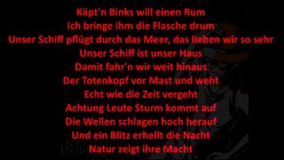 ONE PIECE DAS PIRATEN LIED BINKS RUM DEUTSCH LYRIC