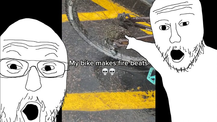 His bike creates flames B