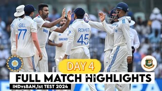 Day 4 | India vs Bangladesh 1st test day 4 highlights 2024