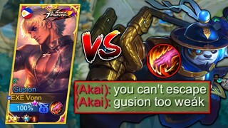 HE SAID I CAN’T ESCAPE? GUSION SHOWING INSANE SPEED VS JUNGLER AKAI!!