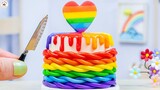 Strawberry Rainbow Cake 🌈 Miniature Rainbow Cake Decorating  Recipes 💖 Petite Wonderland Ideas