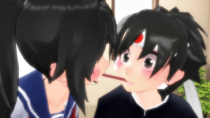 【MMD】 Yandere Simulator - pocky game 【Budo X Ayano】