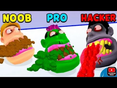 Noob vs Pro vs Hacker - Teeth Runner