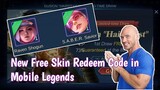 New free skin Redeem code freya Raven Shogun and Rafaela SABER SQUAD in Mobile Legends