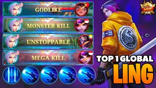 MERCILESS KILLER!! INSANE TOP 1 LING GAMEPLAY - Top 1 Global Ling Build - Mobile Legends [MLBB]