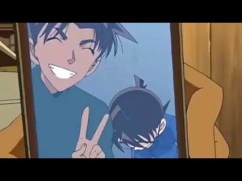 Heiji trolling Conan with his selfie