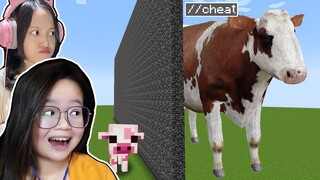 BUILD BATTLE! MOMON VS @FannyTjandra  PAKAI CHEAT REALISTIC di MINECRAFT ft @BANGJBLOX