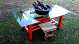 Diy Glass table using scrap metal, home appliances, how to make it, WELDING PROJECTS