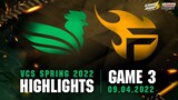 Highlights SE vs TF [Ván 3][VCS Mùa Xuân 2022][09.04.2022]