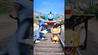 GTAV: RUDRA SAVING TOM AND JERRY FROM THOMAS THE TRAIN #shorts