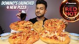 DOMINO'S LAUNCHED 4 NEW SPICY PIZZA | 2023 RED HOT PIZZA RANGE MUKBANG | Akshanshu Aswal