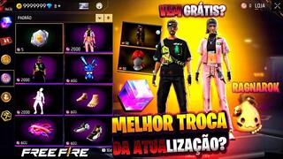 CORREE!! MELHOR TROCA DO FREE FIRE, SKINS DE GRAÇA, CUBO MÁGICO EVENTO, PET PORING E LOJA POR OURO?