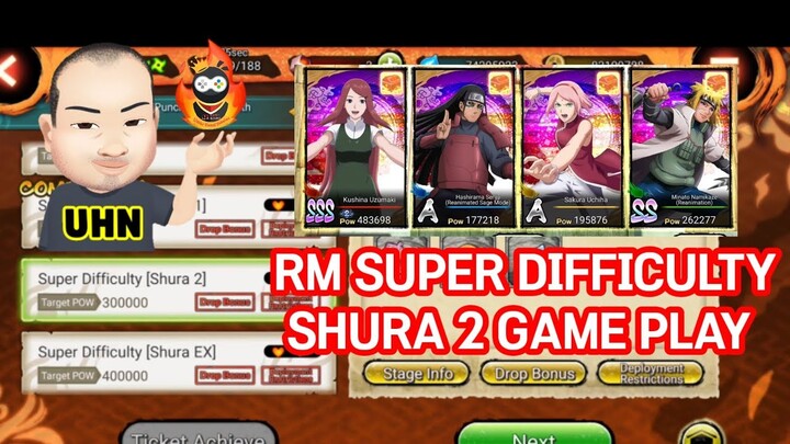 ROUND UP MISSION SUPER DIFFICULTY SHURA 2 GAME PLAY || NARUTO X BORUTO NINJA VOLTAGE