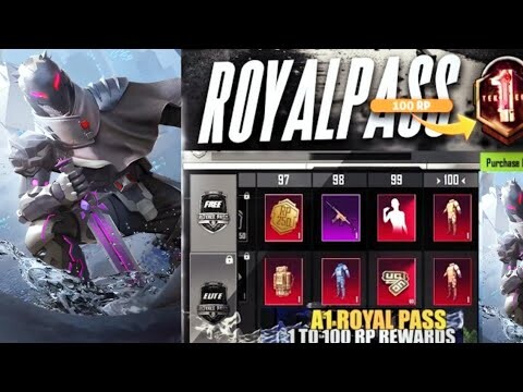 New Royal Pass A1 1 To 100 RP Rewards 🔥RP A1 Rewards is Here