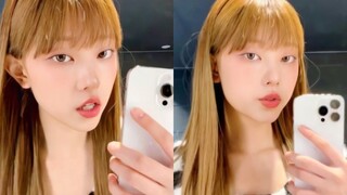 Haerin小猫怼脸漂亮晕！NewJeans OMG后台挑战