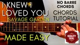 Savage Garden - I Knew I Loved You Chords (Guitar Tutorial) for Acoustic Cover