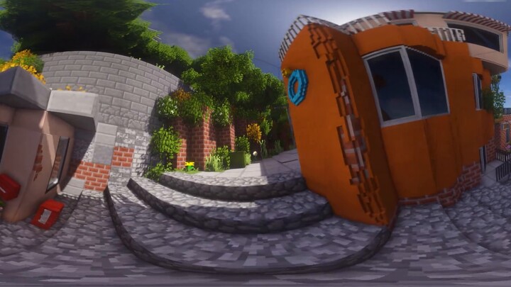 【Minecraft Panorama 4K】Video panorama membawa Anda ke pulau indah yang meledak
