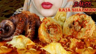 ASMR BAKSO CINGCANG KUAH MERCON|MIE SEDAAP SINGAPORE| GURITA PEDAS|octopus| ASMR INDONESIA