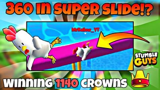 360 in Super Slide!? Winning 1140 Crowns in Stumble Guys