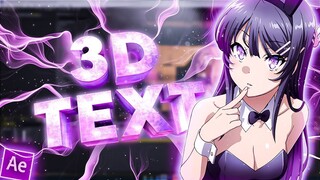 3D Text - After Effects AMV Tutorial