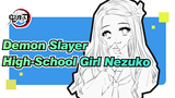 High-School Girl Nezuko Drawing | Fanfiction | Tablet Drawing | Demon Slayer_1