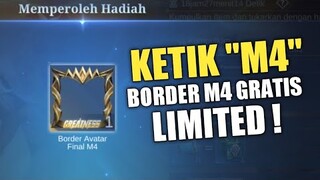 BURUAN! KETIK "M4" DI CHAT GLOBAL UNTUK DAPETIN BORDER M4 LIMITED ! CUMA DI KASIH WAKTU 1 JAM