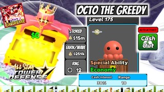 Level 175 Octo The Greedy (New Best Money Unit?!) | EXP Farm | Roblox All Star Tower Defense